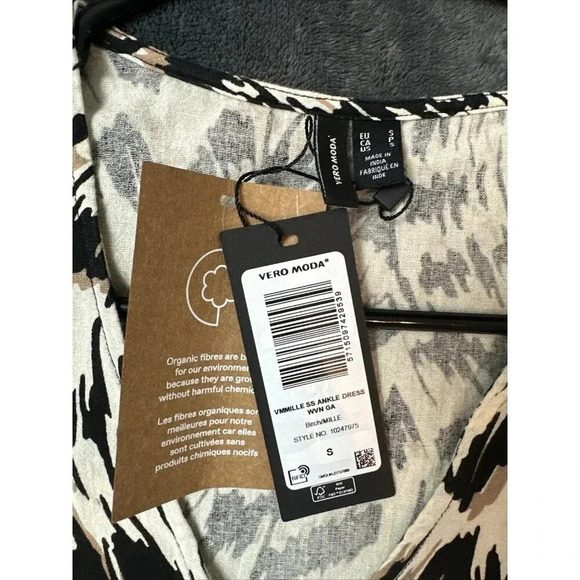 Vero Moda Women’s Maxi Dress Organic Cotton in Abstract Print Size S New - Picture 12 of 16